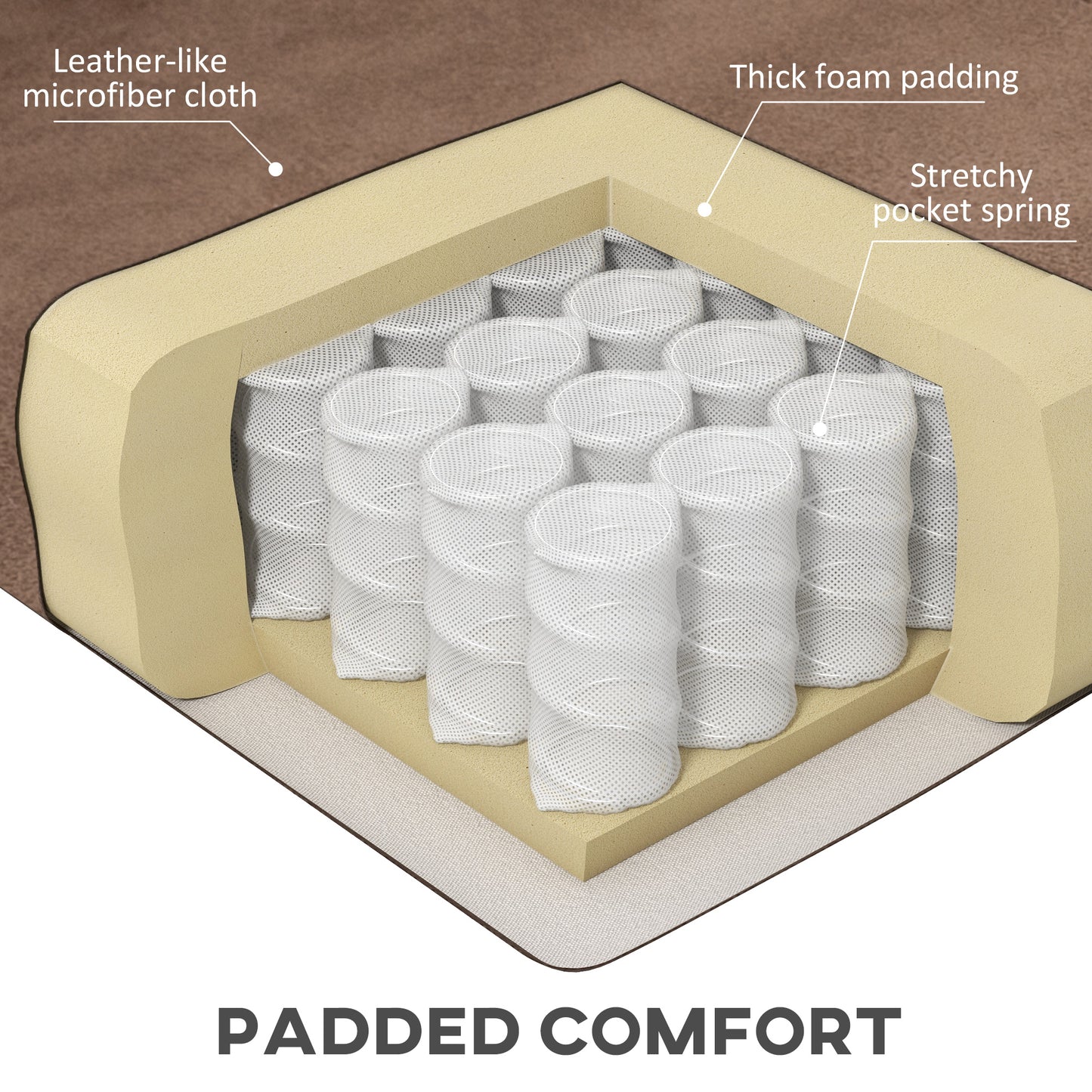 HOMCOM Manual Recliner Chair with Vibration Massage, Side Pockets, Microfiber, Brown