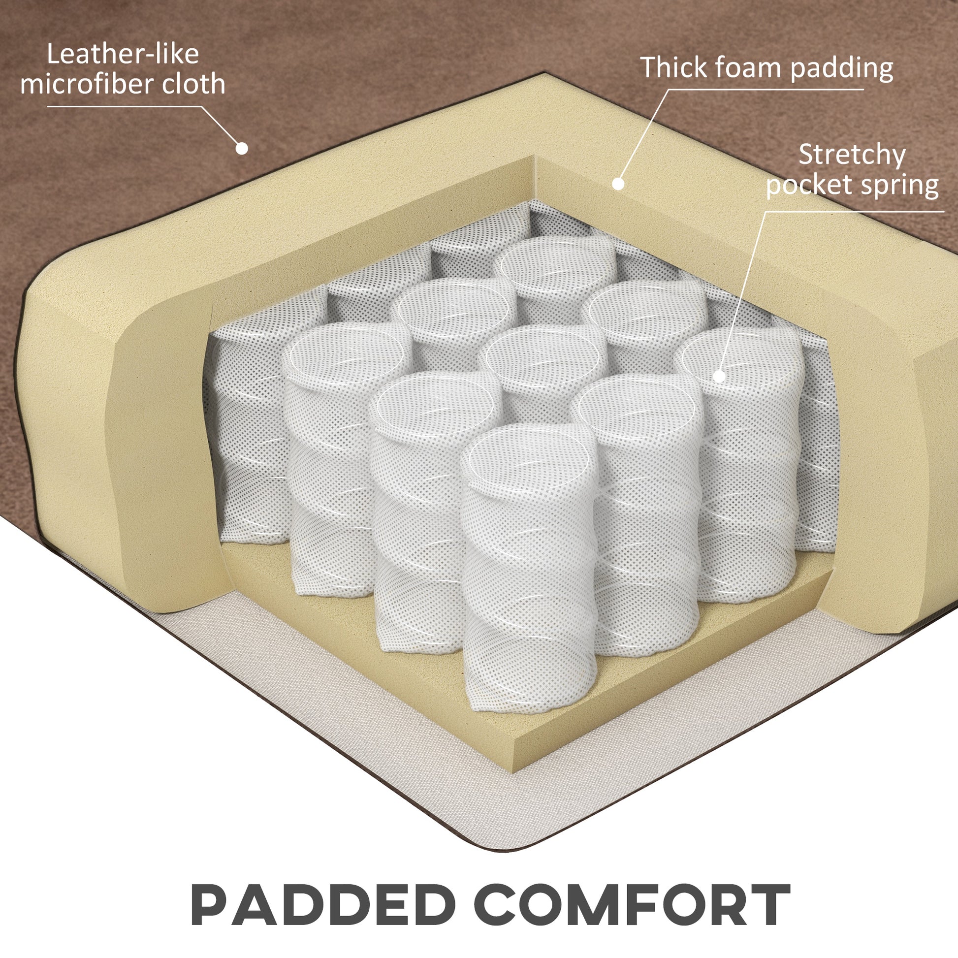 HOMCOM Manual Recliner Chair with Vibration Massage, Side Pockets, Microfiber, Brown