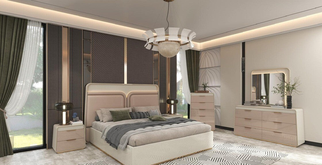 Zara Modern Wooden Panel Bedroom Set