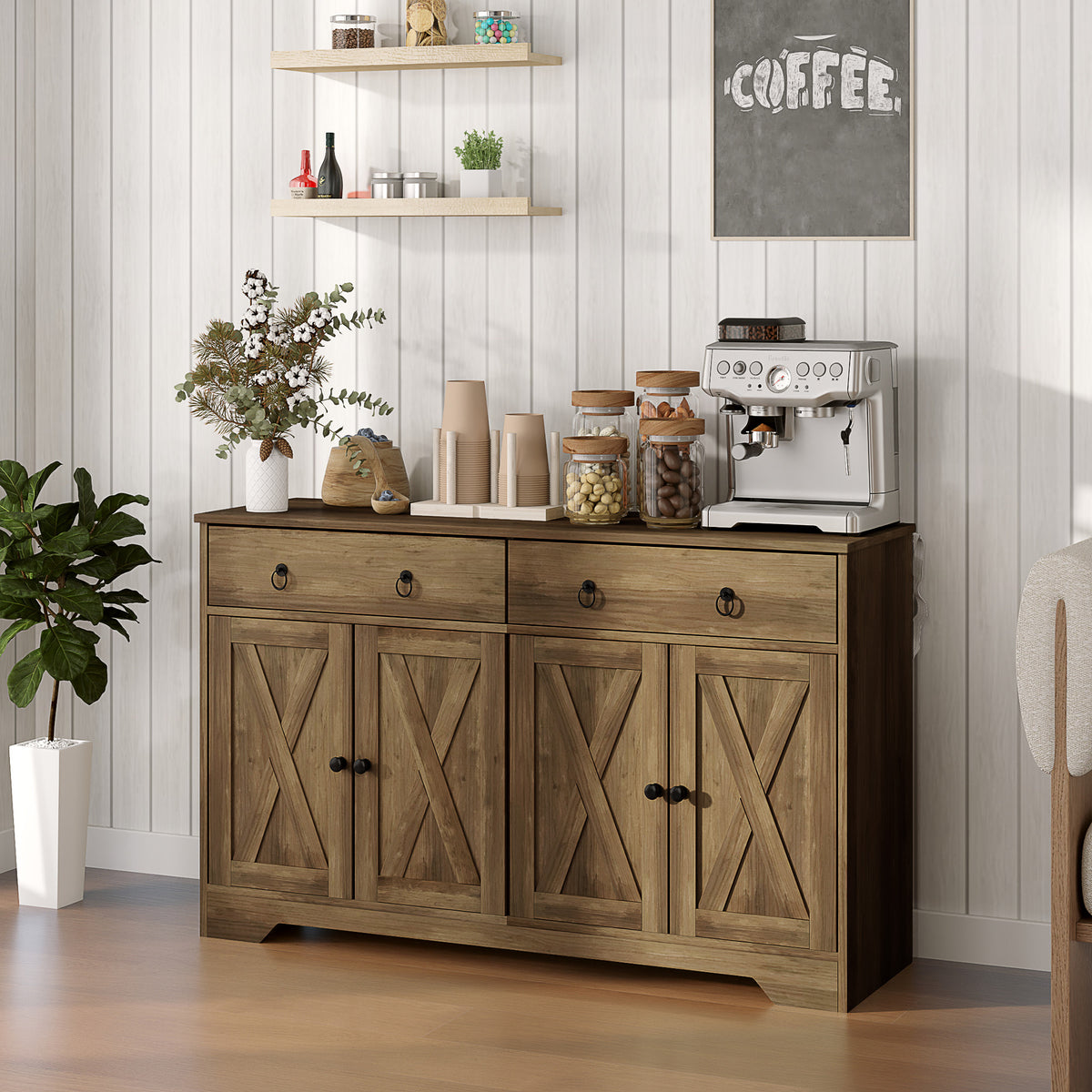 Sideboard Cabinet with 2 Drawers – 48"W x 30"H