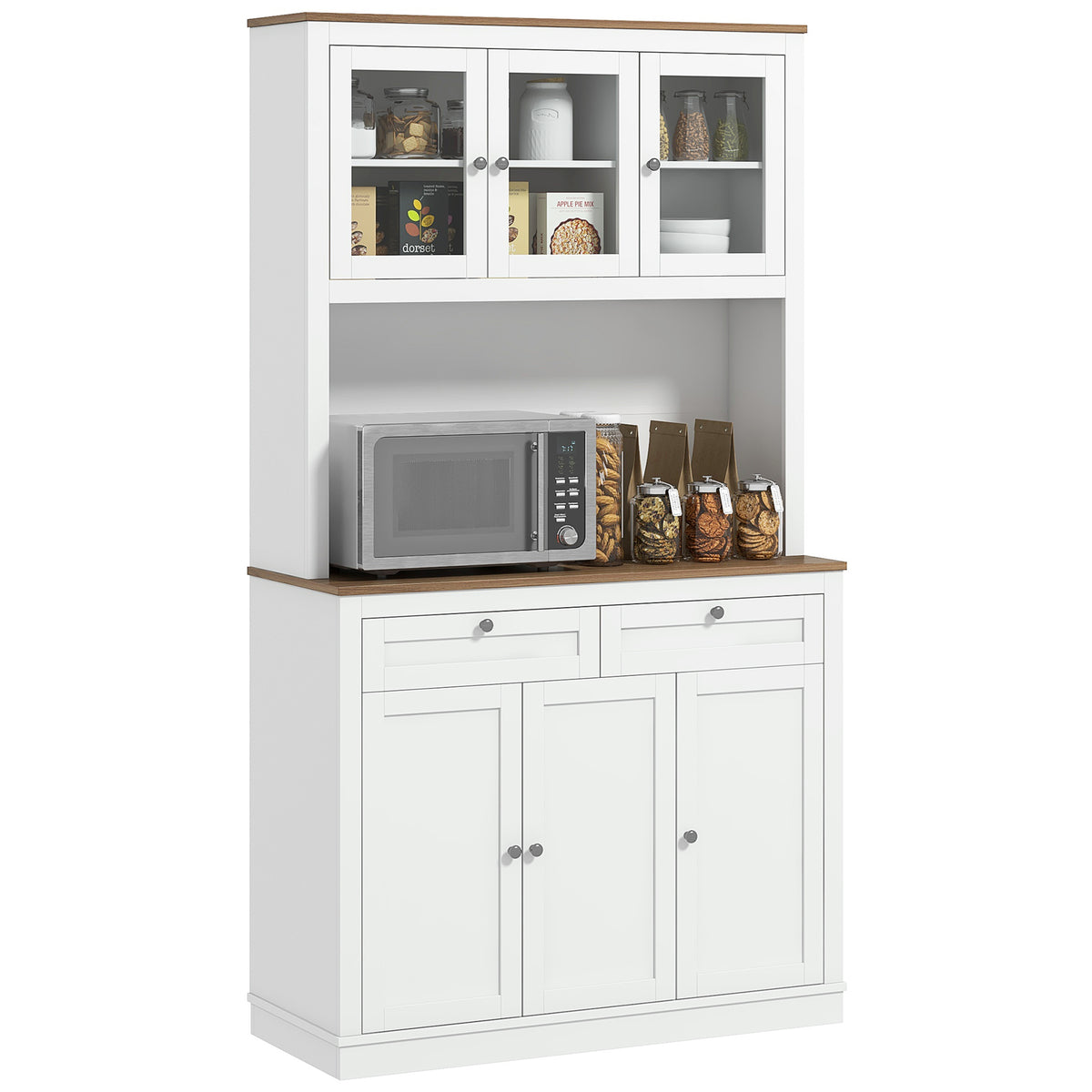 Pantry Cabinet with Microwave Space – 39"W x 71"H, White