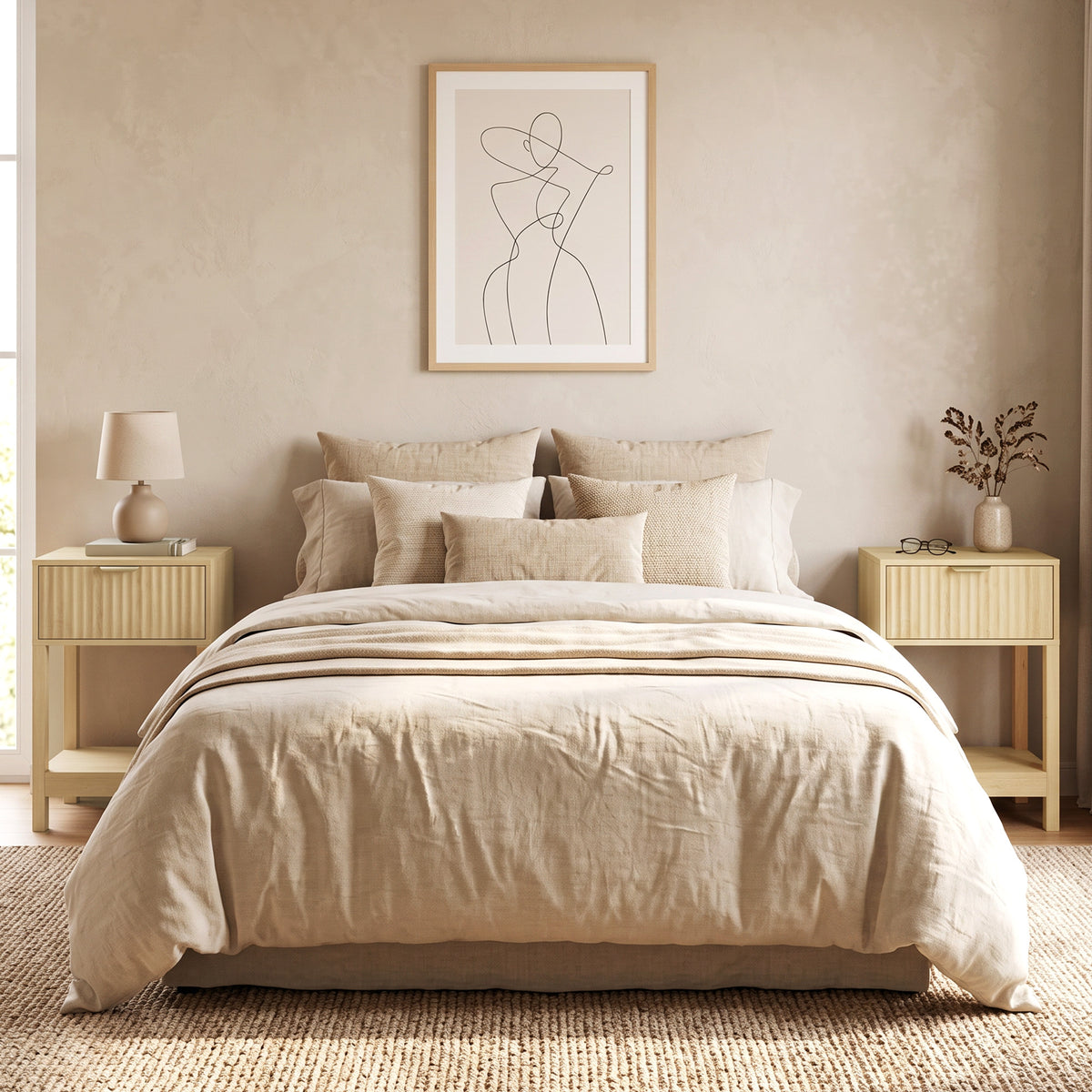Slim Nightstands with Built-In Charging, Set of 2 – 16"W x 24"H