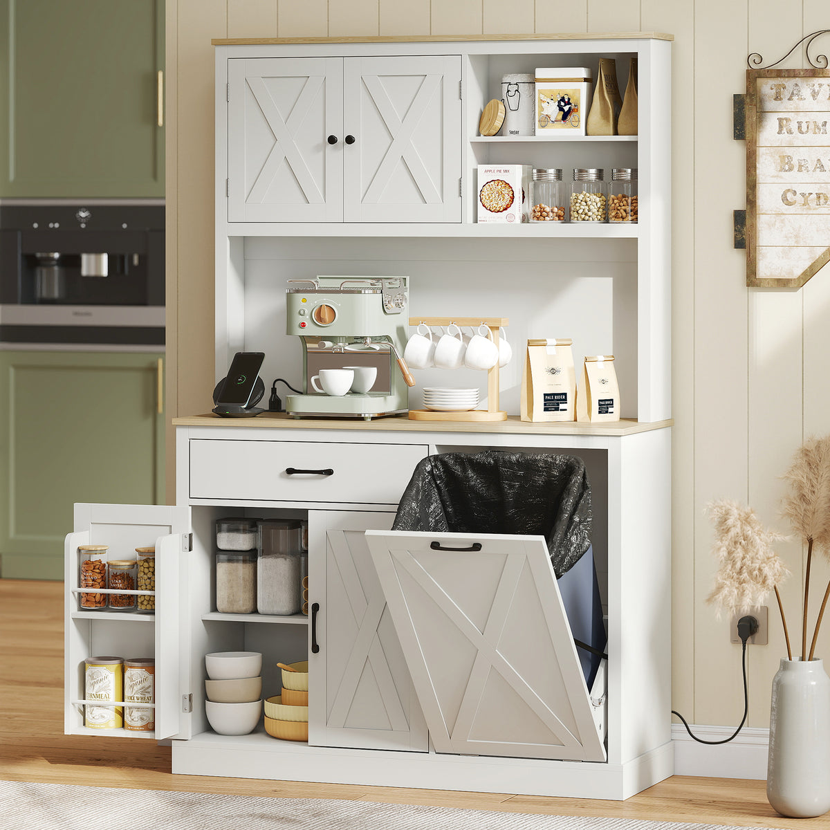 Pantry Cabinet with Charging Station – 44"W x 69"H