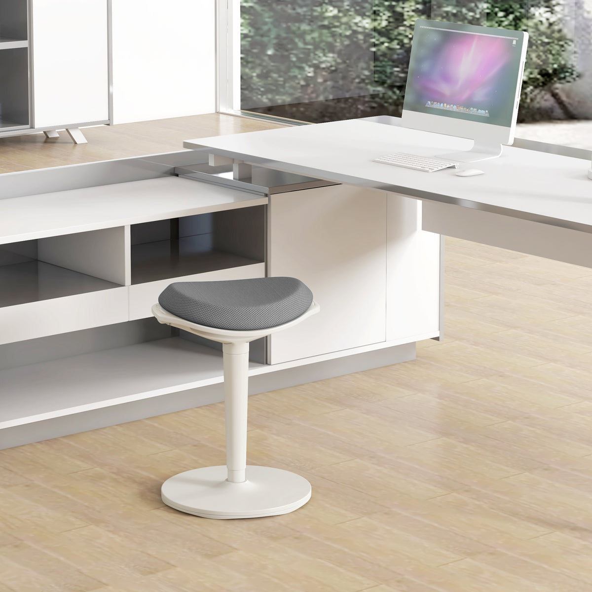Standing Desk Stool, Ergonomic Wobble Chair, Grey