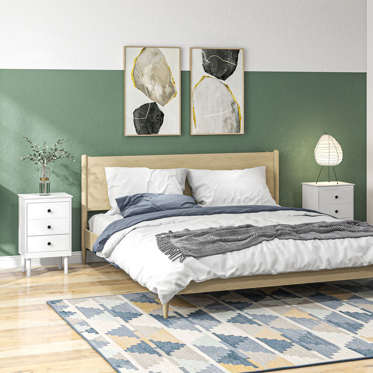Modern 3-Drawer Nightstands, Set of 2 – 16"W x 25"H