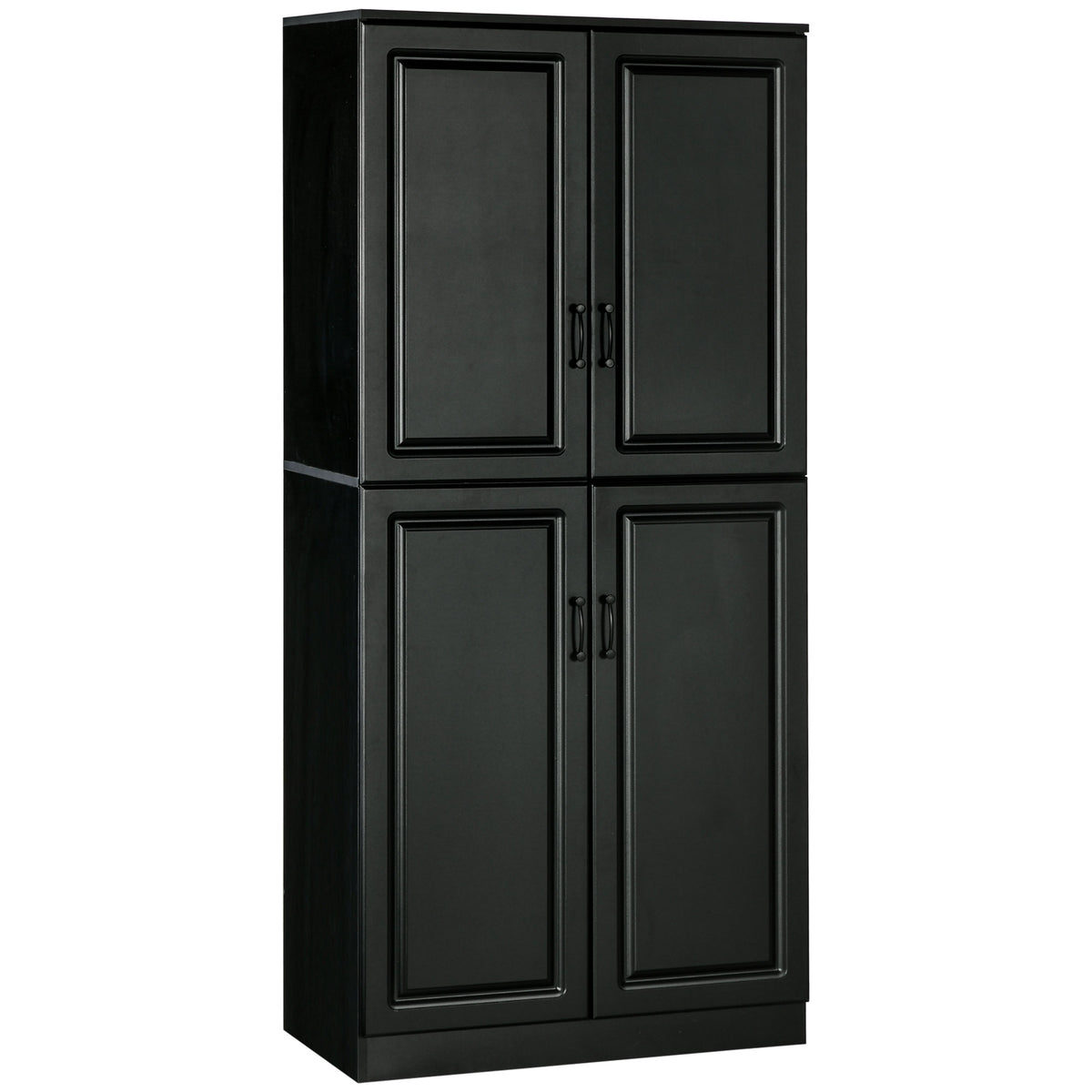 Freestanding Kitchen Pantry Cabinet with 4 Hinged Doors and Adjustable Shelves – 32"W x 71"H