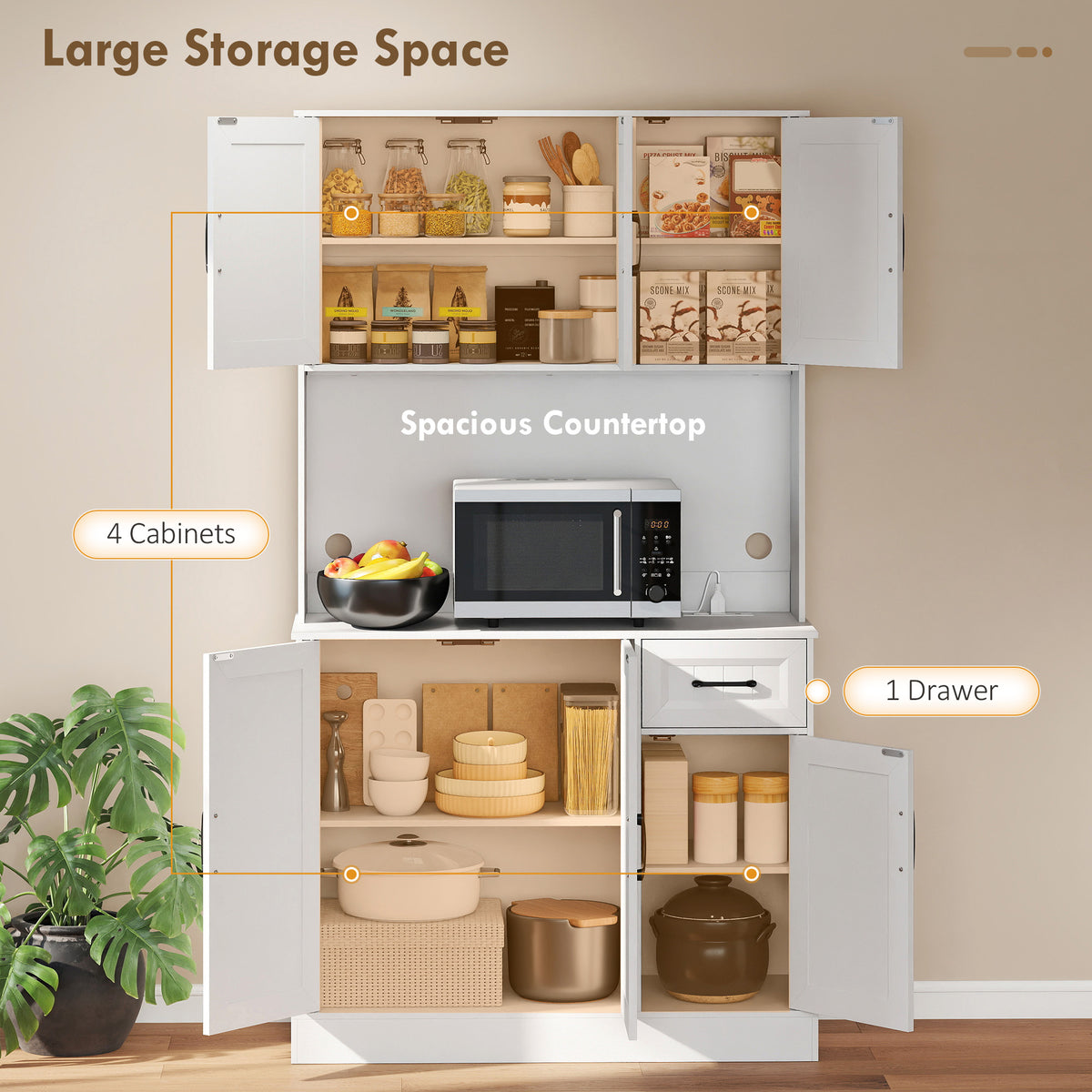 Pantry Cabinet with Charging Station – 39"W x 71"H