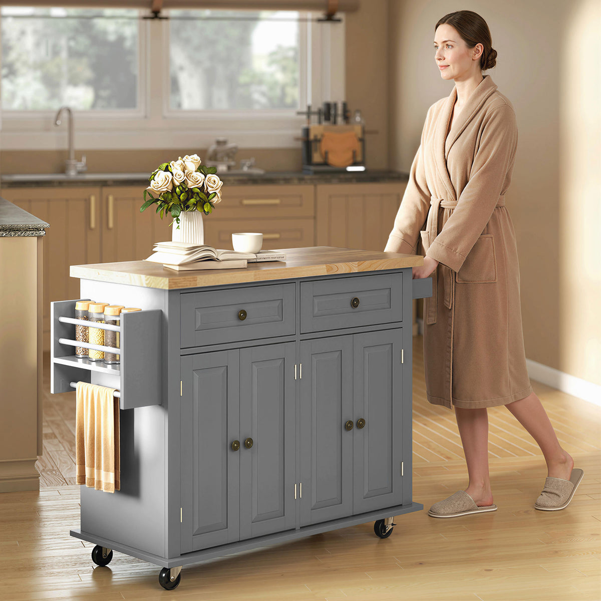 Kitchen Island with Storage – 44"W x 33"H
