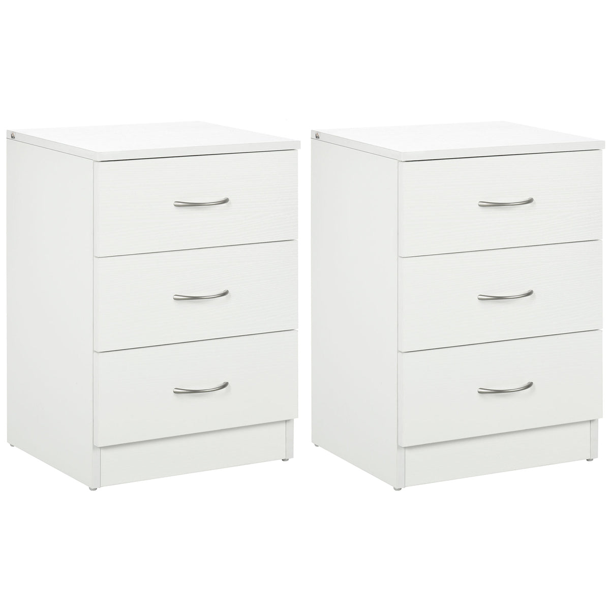 3-Drawer Wood Nightstands with Anti-Tip Design, Set of 2 – 16"W x 23"H