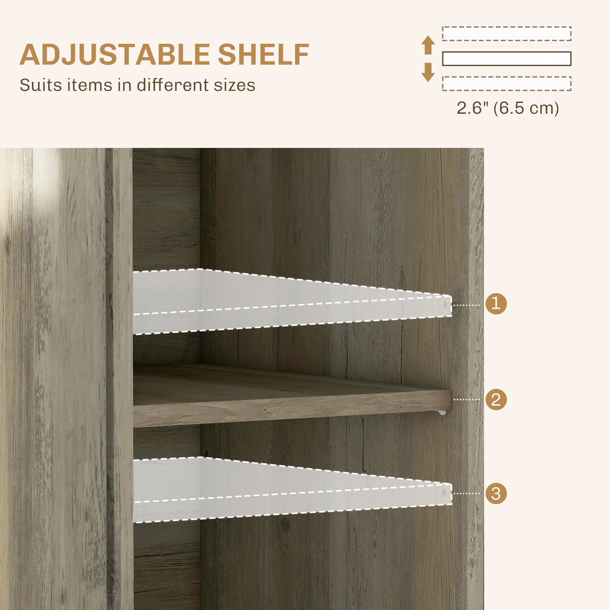 Buffet Cabinet with Storage Cabinets – 40"W x 34"H