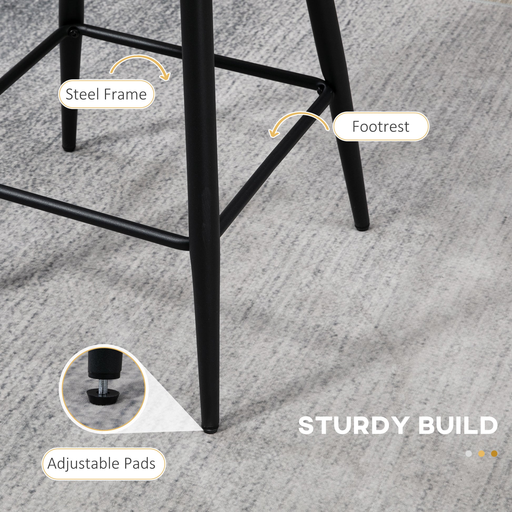 Luxurious Cream Faux Cashmere Counter Height Bar Stools Set of 2