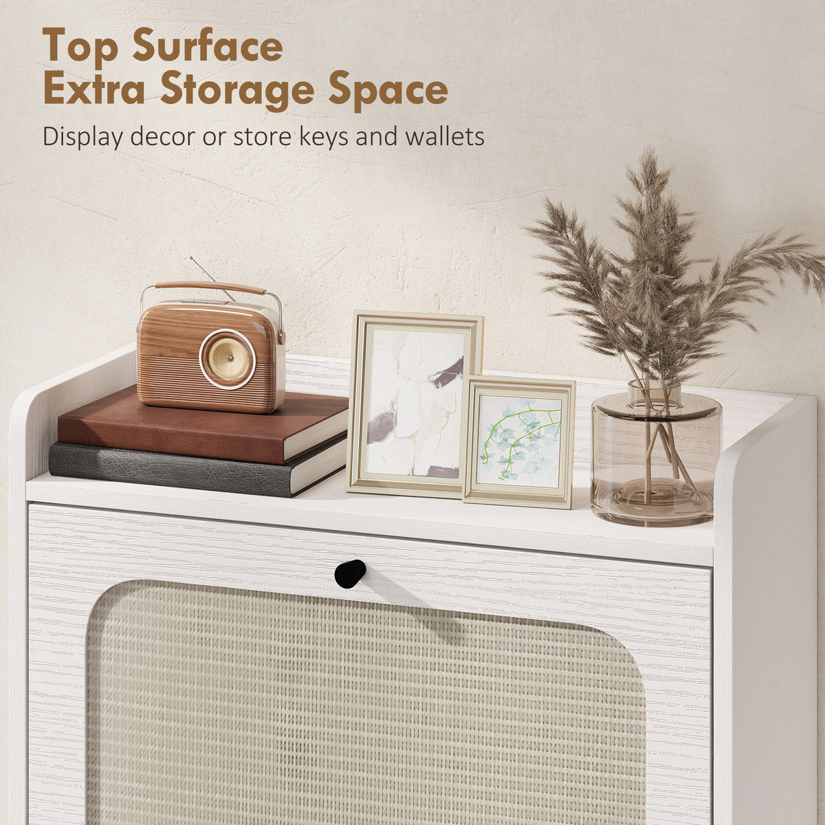 Shoe Cabinet with 2 Flip Drawers – 24"W x 39"H