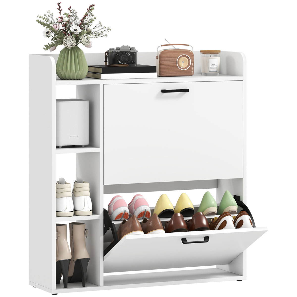 Shoe Cabinet with 2 Flip Drawers – 33"W x 36"H