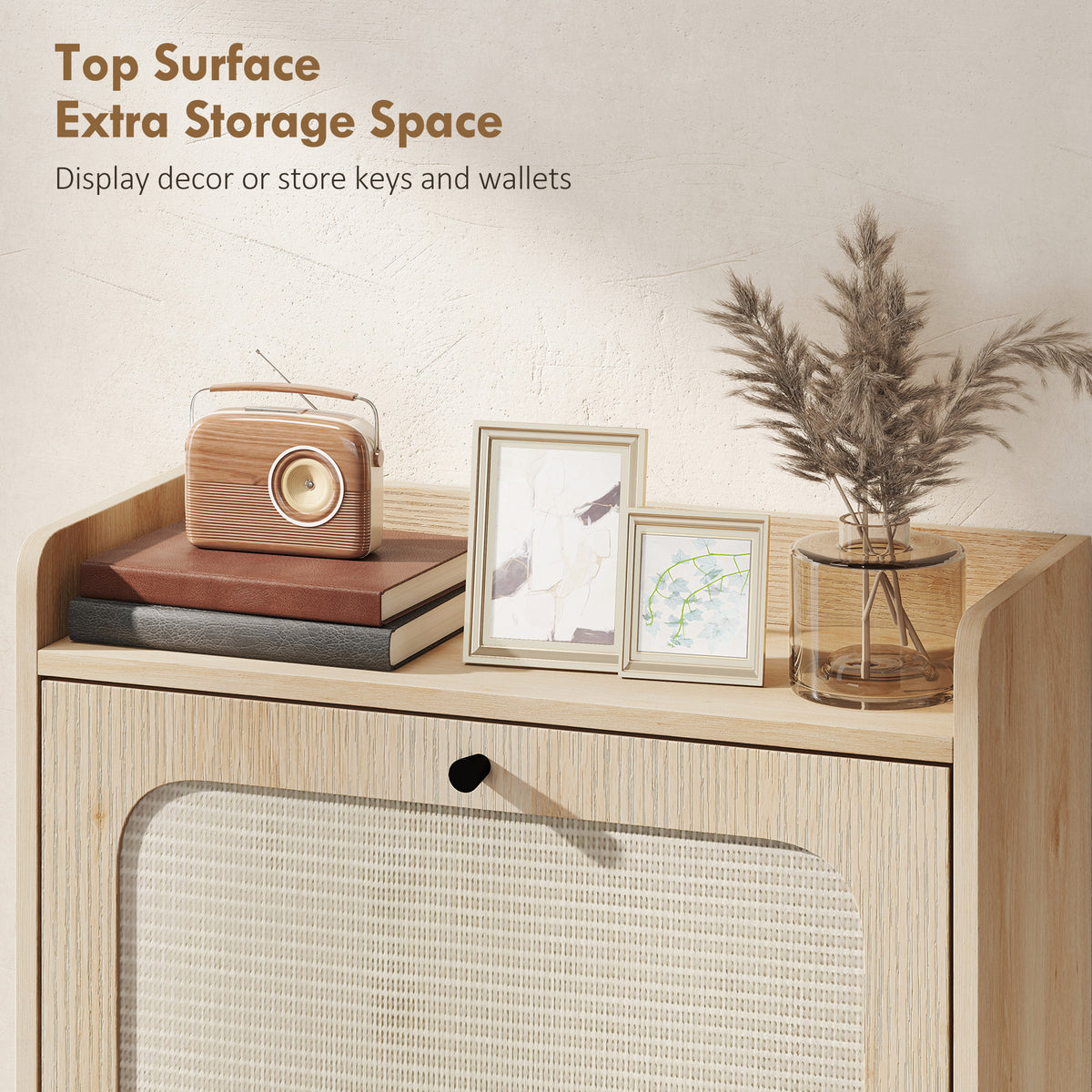 Shoe Cabinet with 2 Flip Drawers – 24"W x 39"H