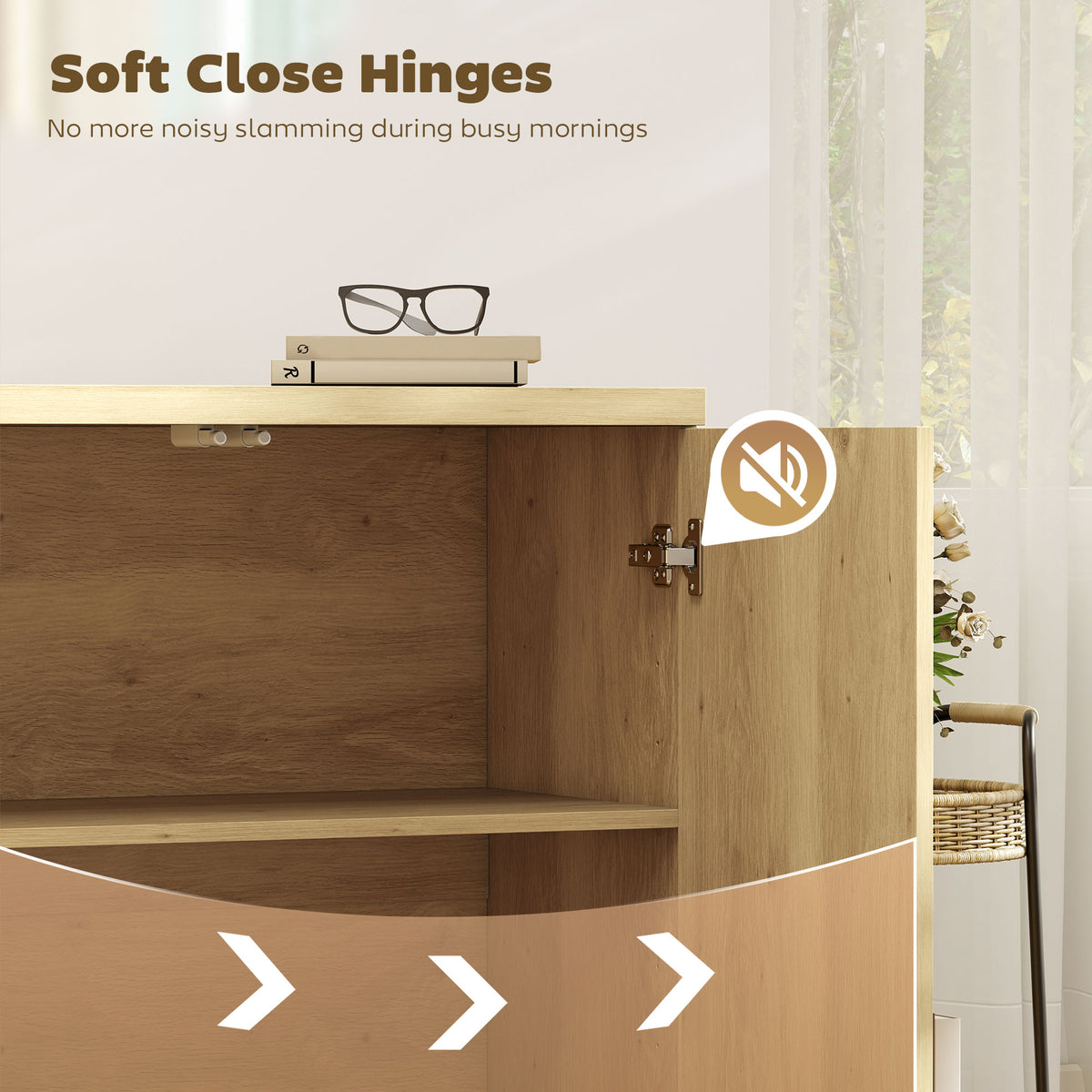 Sideboard Buffet Cabinets, Set of 2, with Soft-Close Doors – 31"W x 31"H each