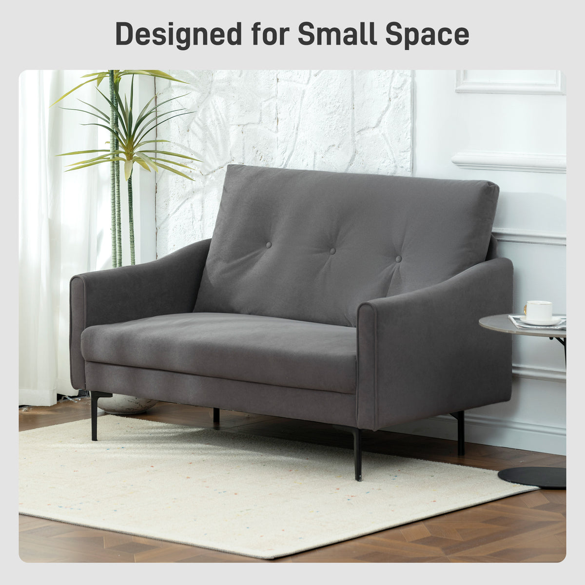 Button-Tufted 2-Seater Sofa