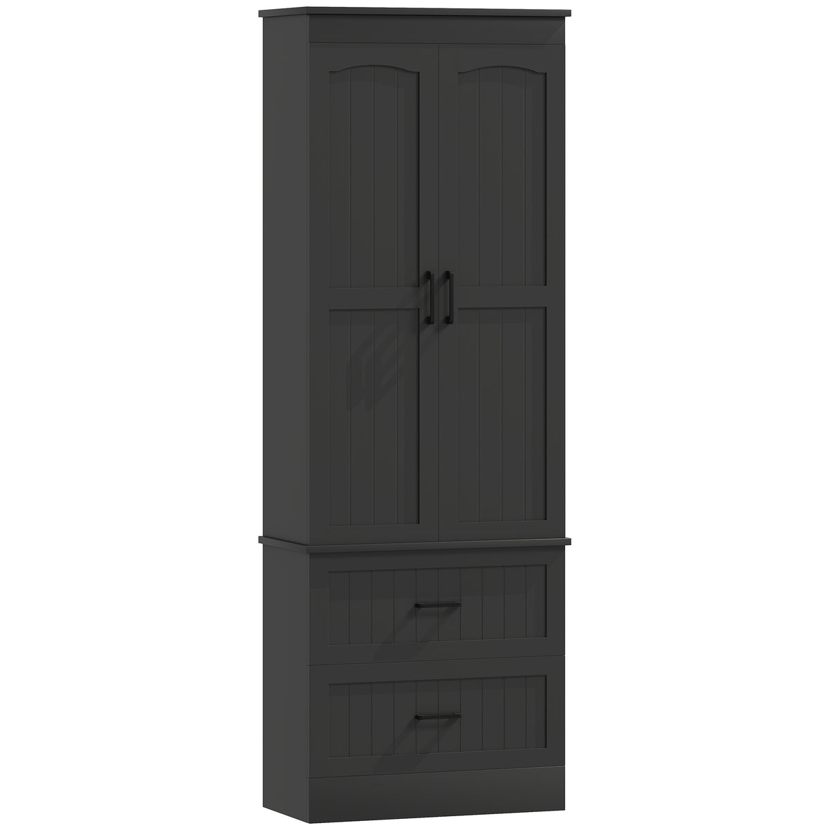 Kitchen Storage Cabinet with Adjustable Shelves and 2 Drawers – 24"W x 67"H