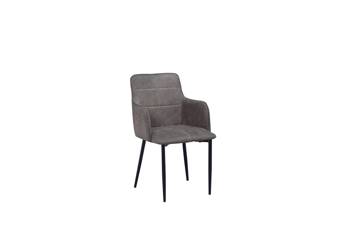 PU Dining Chair with Black Metal Legs – Set of 2