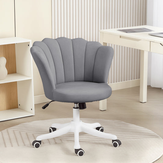 Office Chair, Armless Swivel Desk Chair with Adjustable Height, Backrest, Grey