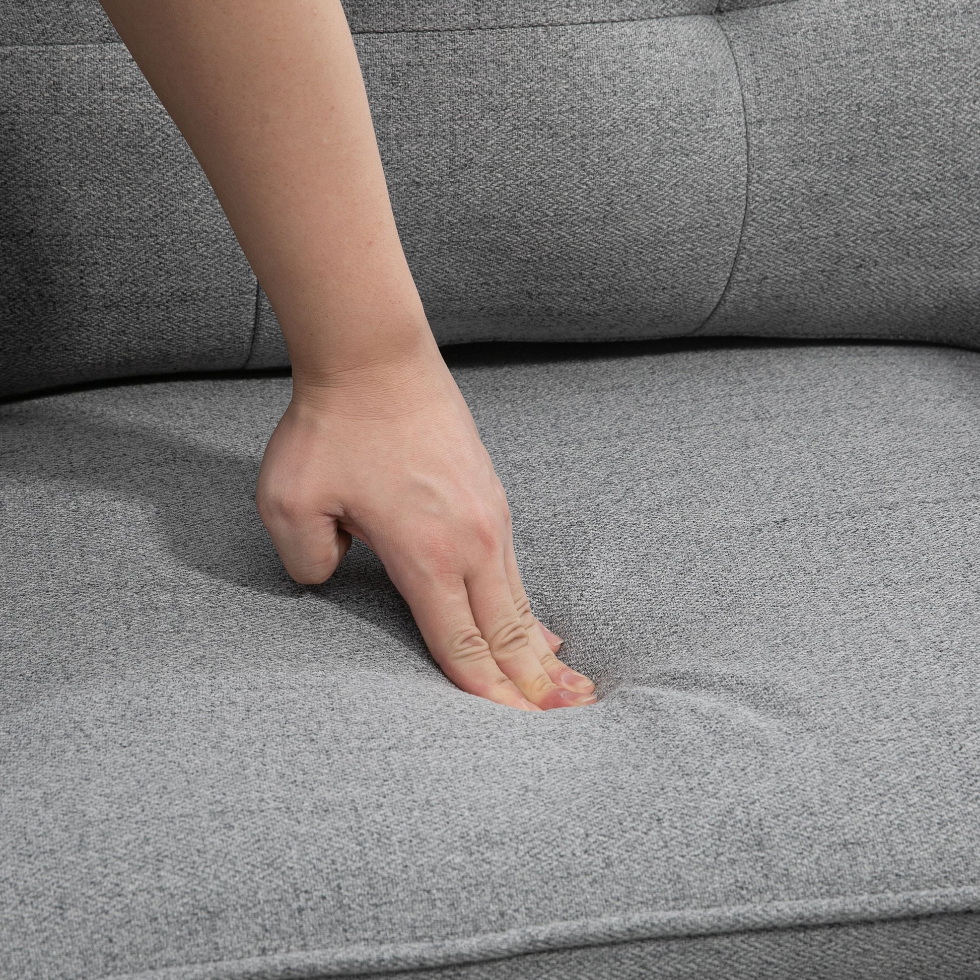 HOMCOM Grey Upholstered Accent Chair, Button Tufted Fabric Armchair, Steel Legs