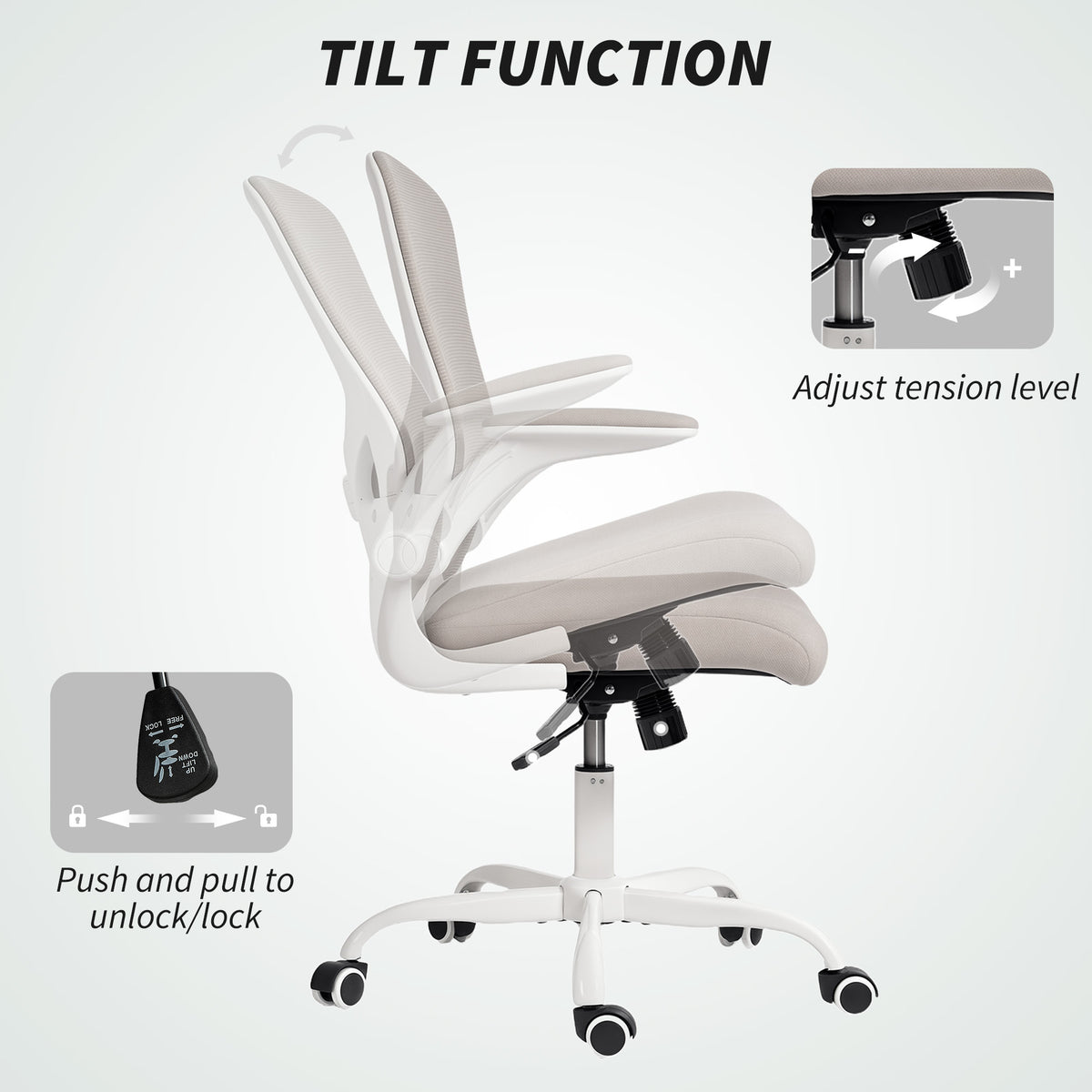 Ergonomic Mesh Office Chair with 4D Lumbar Support, Grey