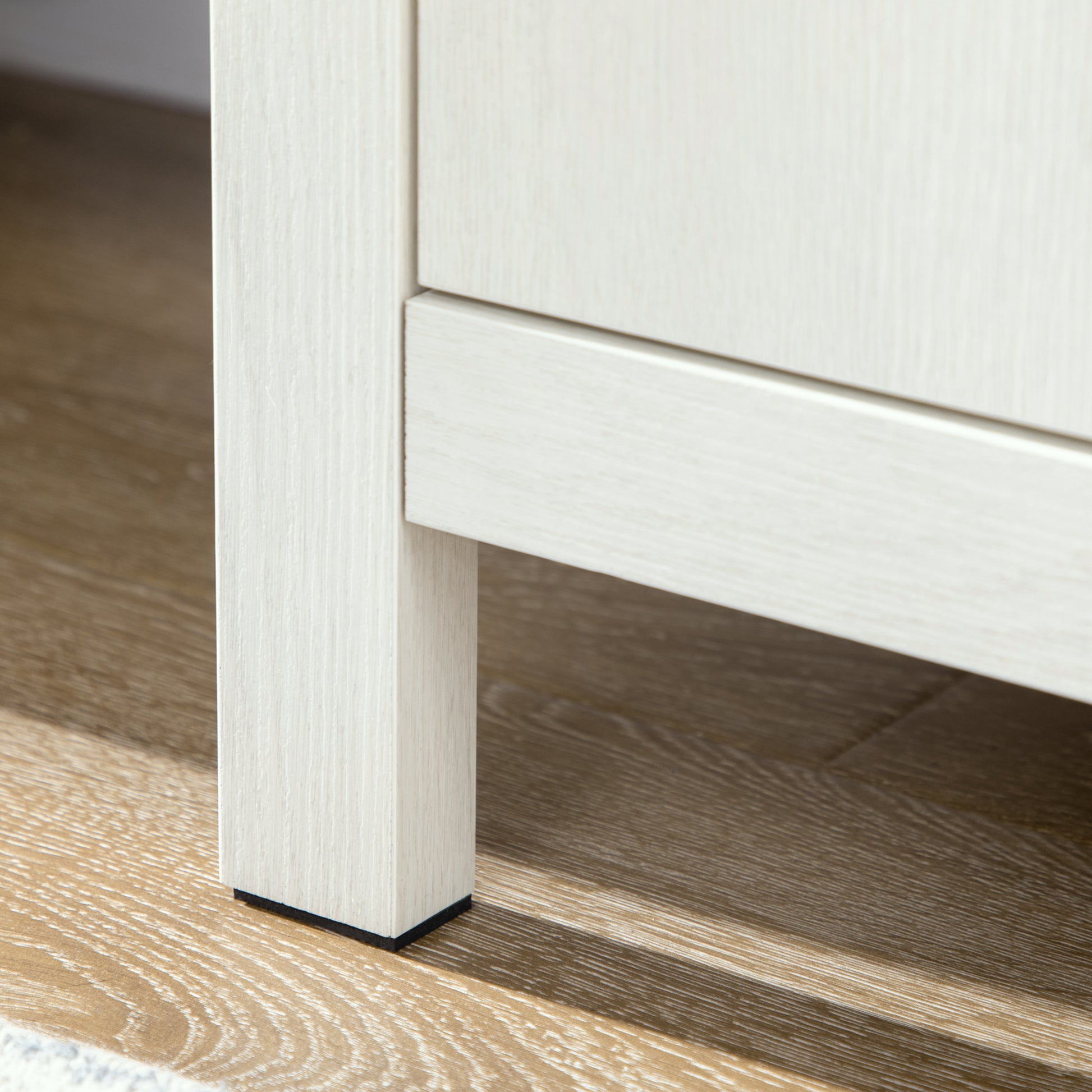 HOMCOM Modern White TV Stand for 65-inch TVs, Storage Shelves & Cabinets, Cable Management