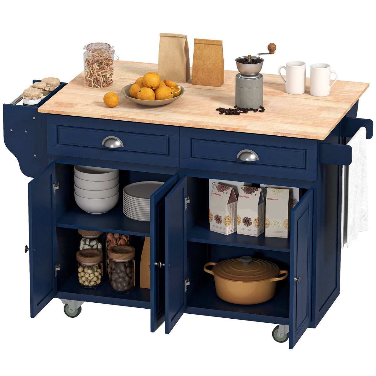 Kitchen Island with Storage – 58"W x 37"H