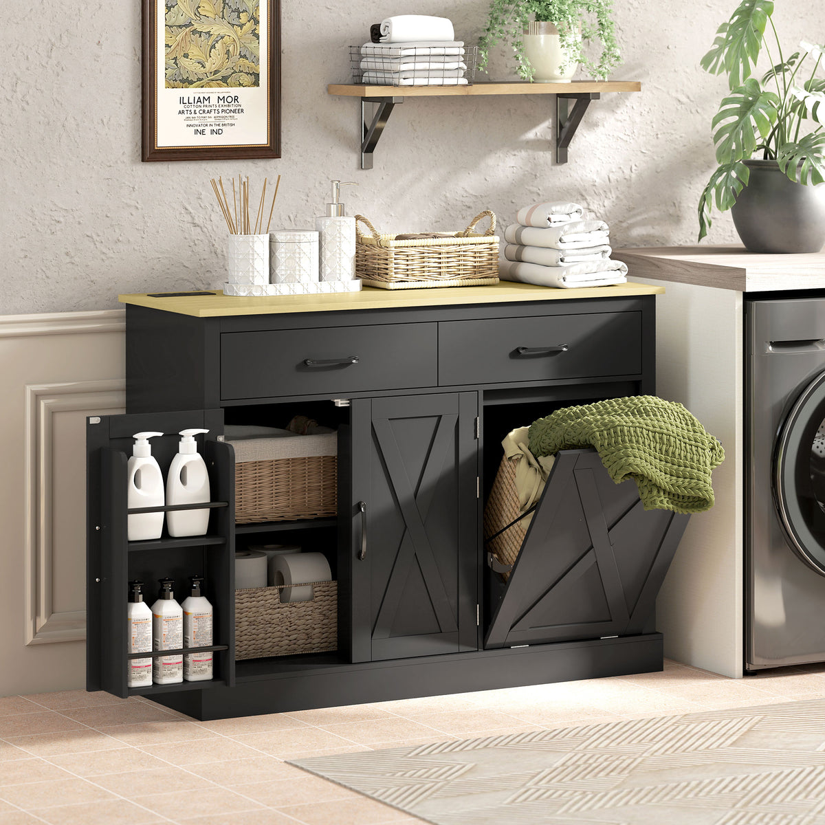 Kitchen Island with Charging Station – 44"W x 33"H
