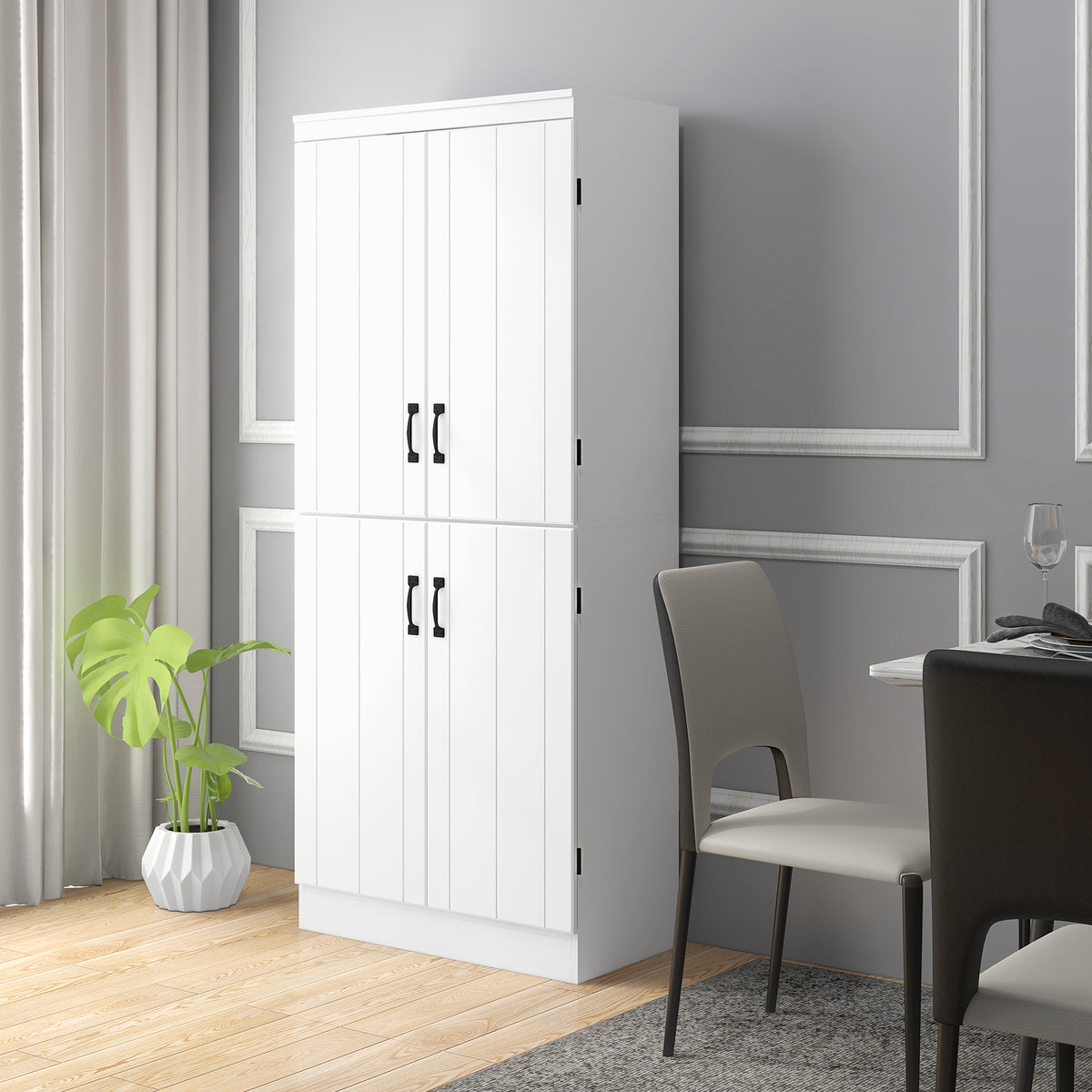 4-Door Storage Cabinet with Adjustable Shelves – 30"W x 70"H