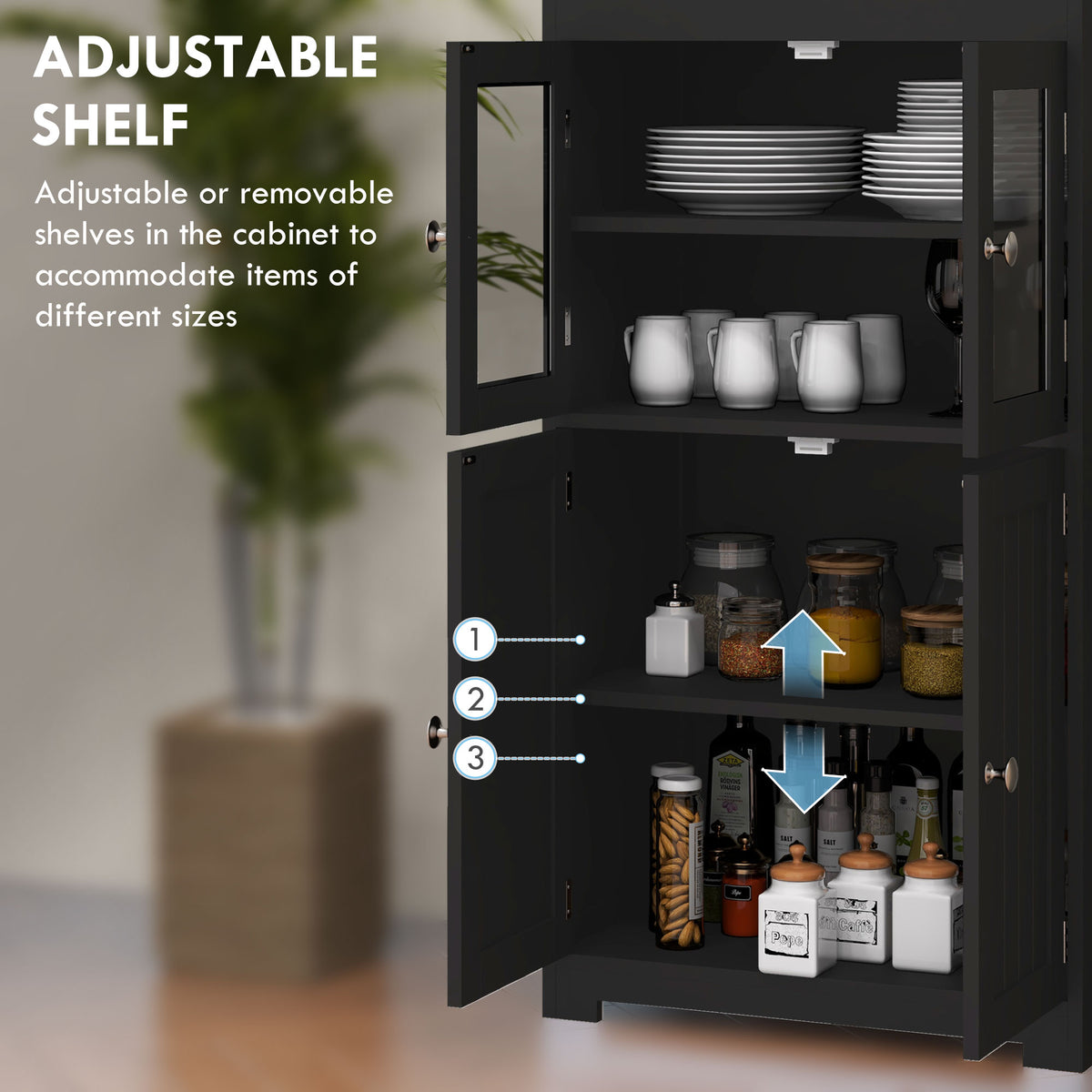 Small Buffet with Hutch – 24"W x 64"H