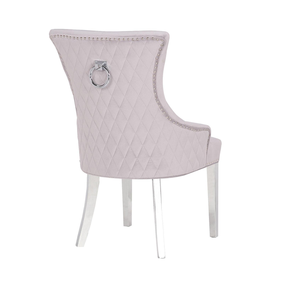 Quilted Velvet Dining Chair with Ring Pull