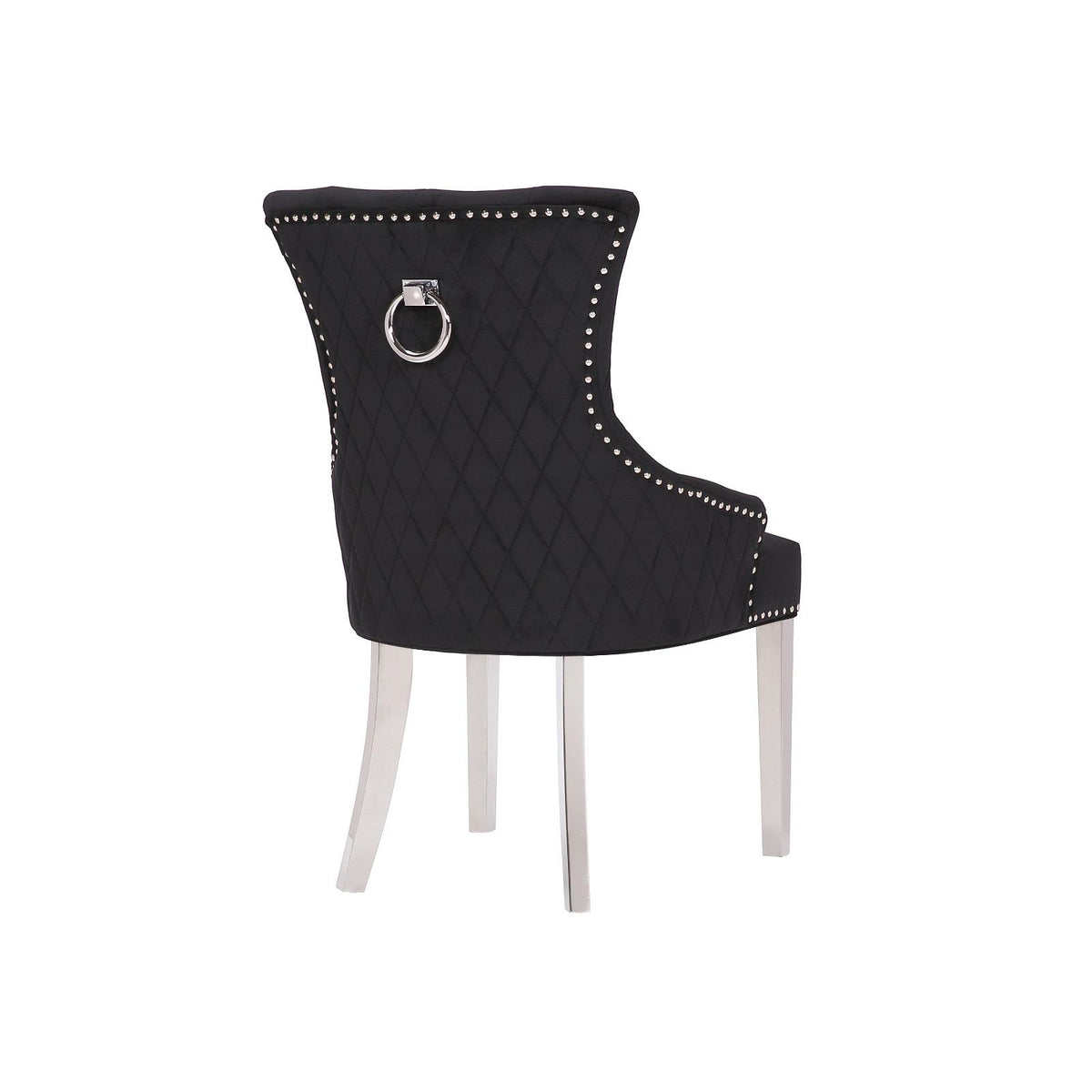 Quilted Velvet Dining Chair with Ring Pull