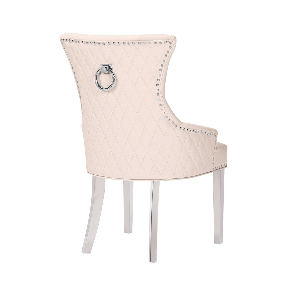 Quilted Velvet Dining Chair with Ring Pull