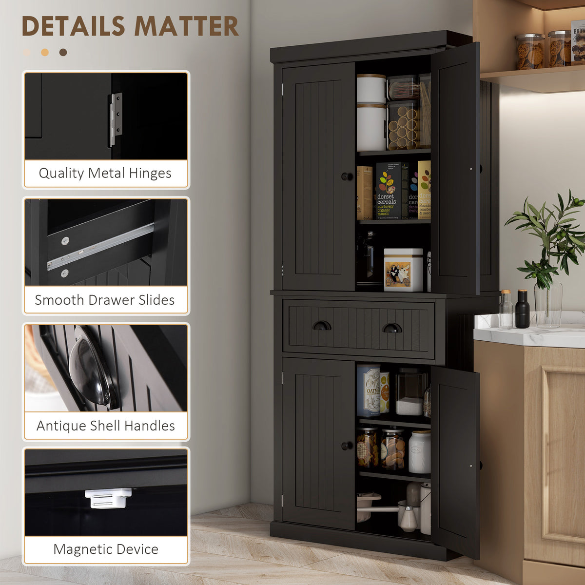 Kitchen Pantry with Drawer – 30"W x 73"H