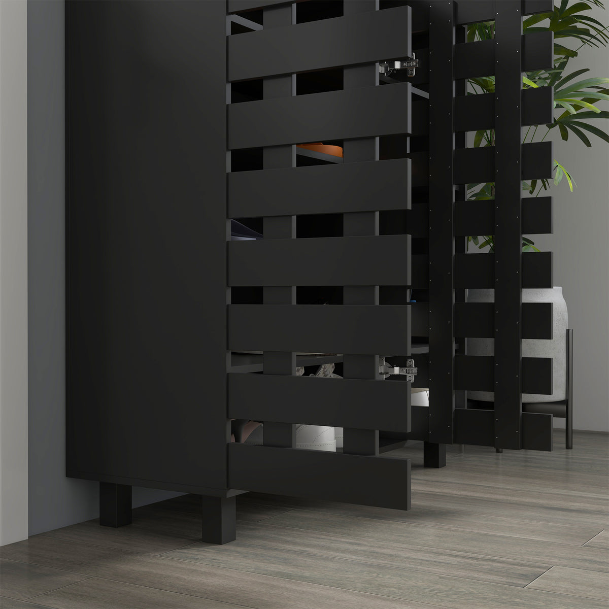 Shoe Cabinet with 5-Tier Double Door Storage – 34"W x 37"H