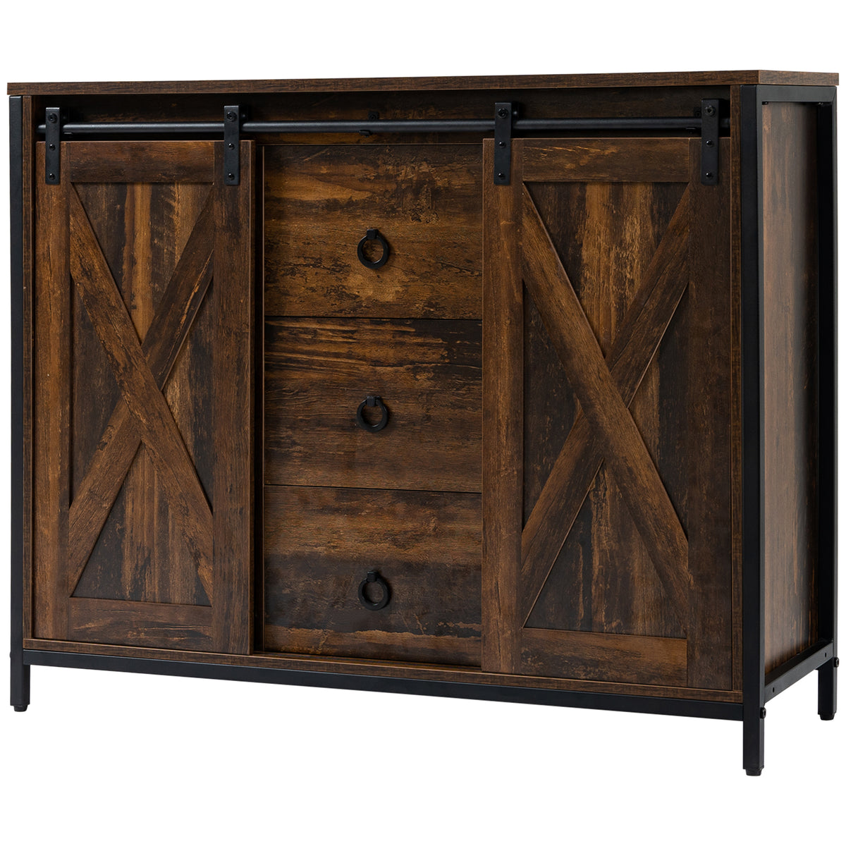 Kitchen Sideboard with Sliding Barn Doors – 39"W x 32"H