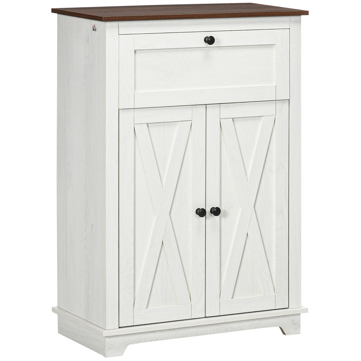 Farmhouse Sideboard Storage Cabinet with Doors and Drawer – 24"W x 35"H