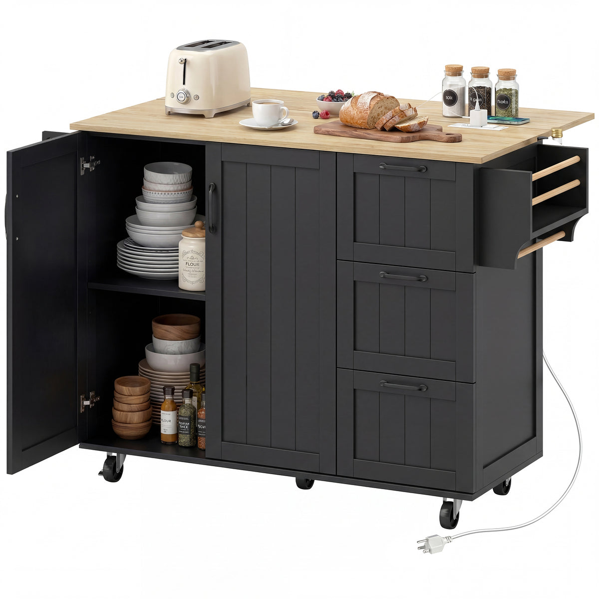 Kitchen Island with Drop Leaf – 53"W x 36"H