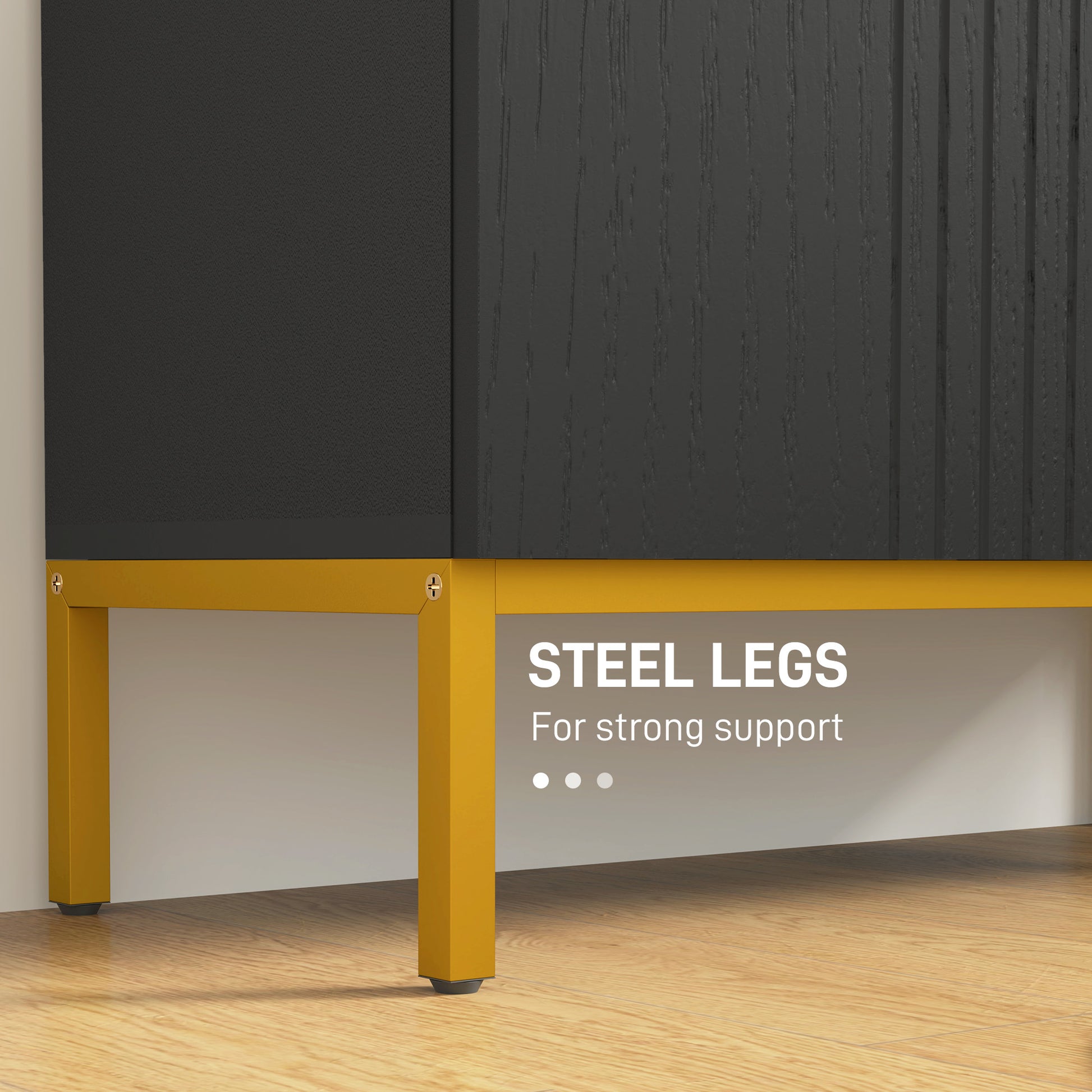 HOMCOM Slim Black Shoe Storage Cabinet with Adjustable Shelves for 15-20 Pairs