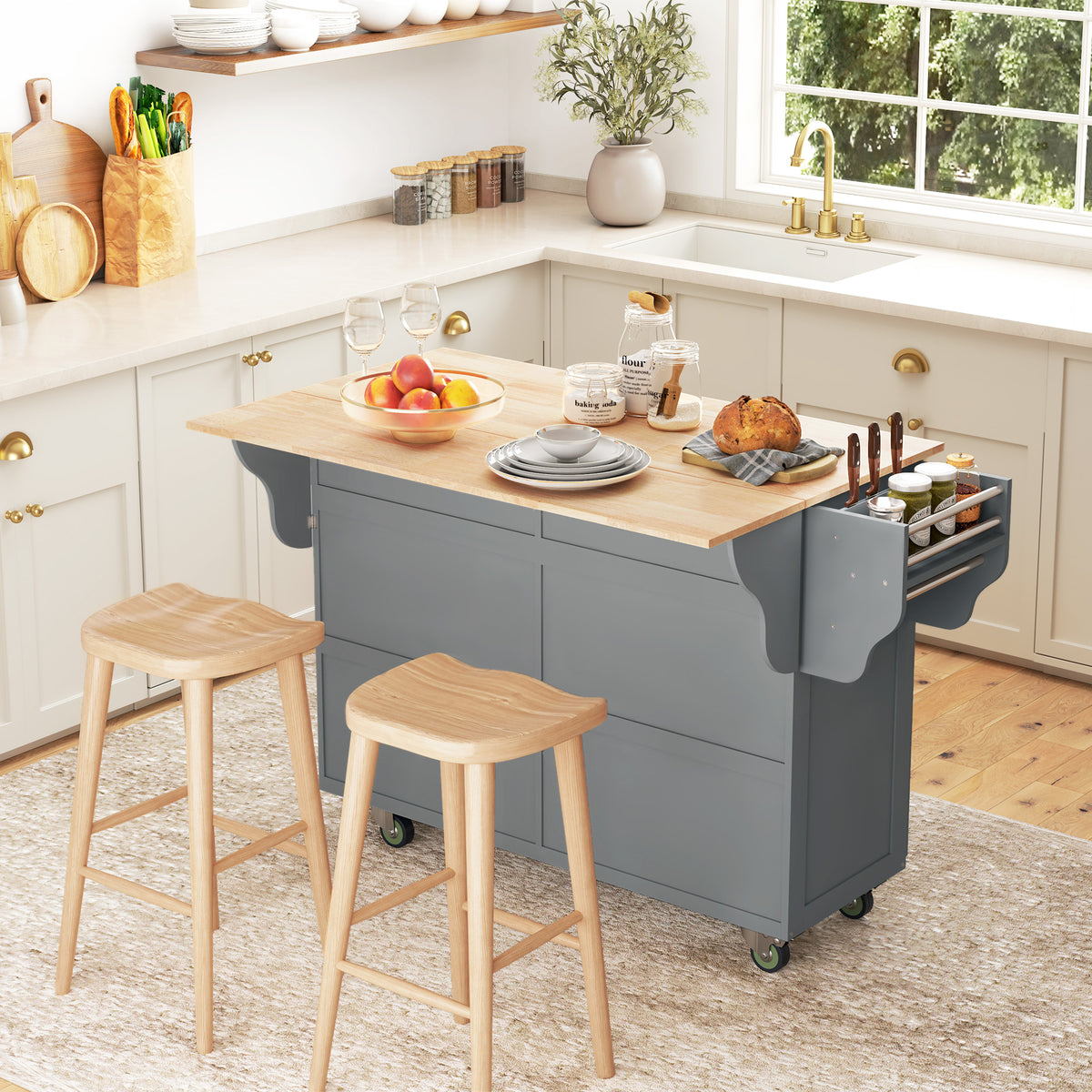 Kitchen Island with Storage – 58"W x 37"H