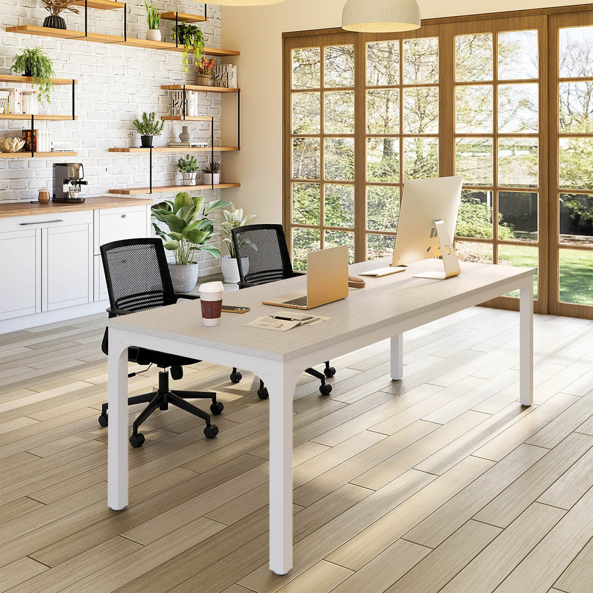 Rectangle Executive Desk, 78.7" Computer Desk 6FT Conference Table