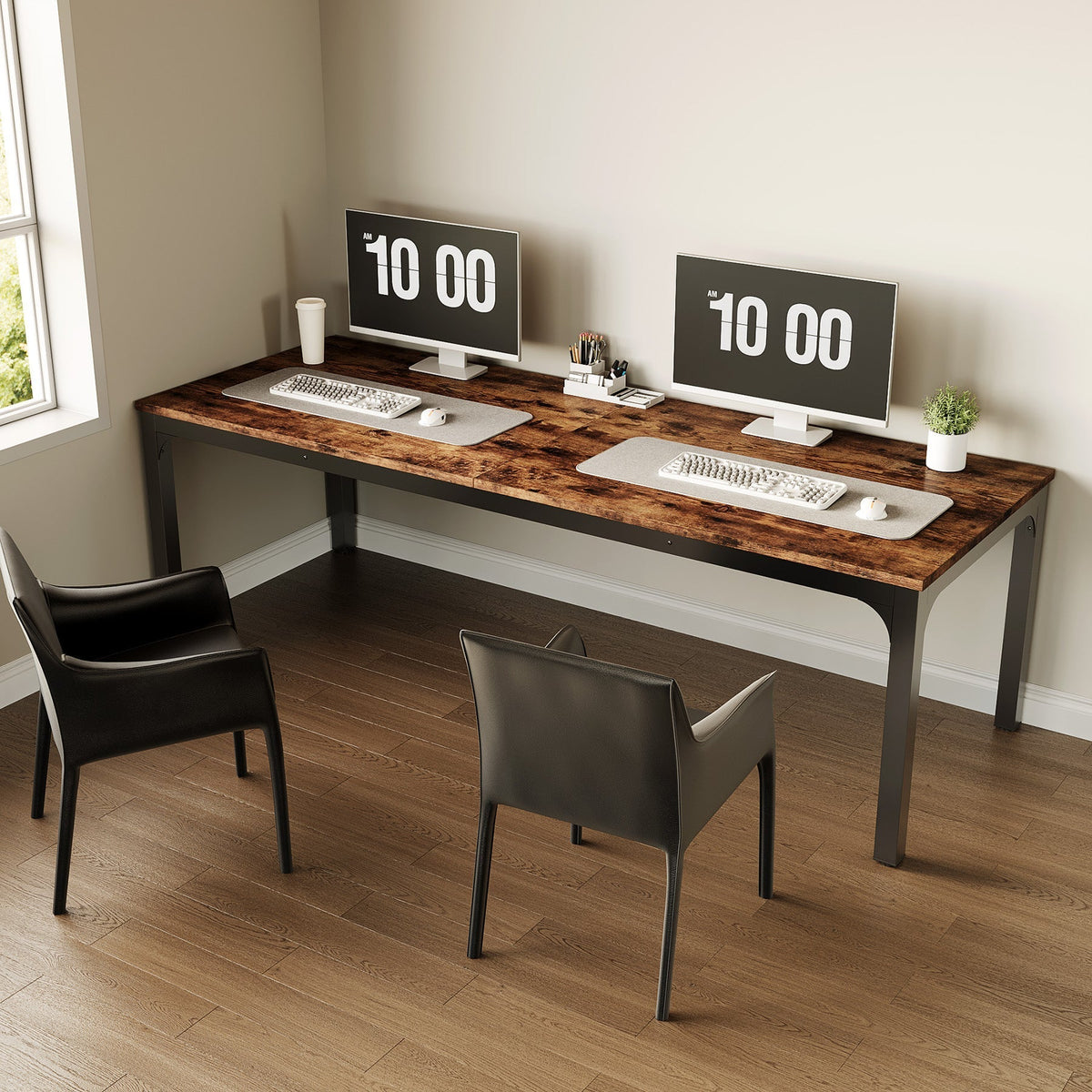 Rectangle Executive Desk, 78.7" Computer Desk 6FT Conference Table