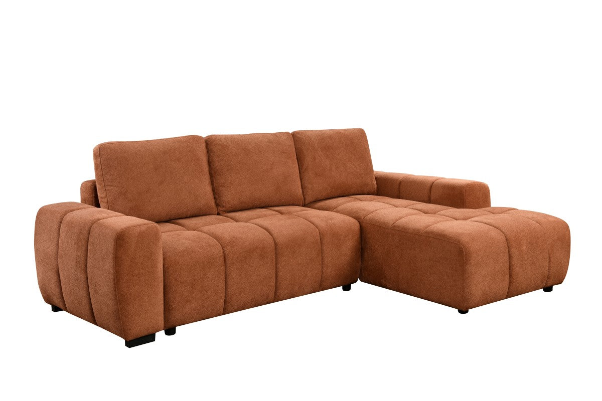 Luxury Multifunctional Sectional Sleeper in Burnt Orange