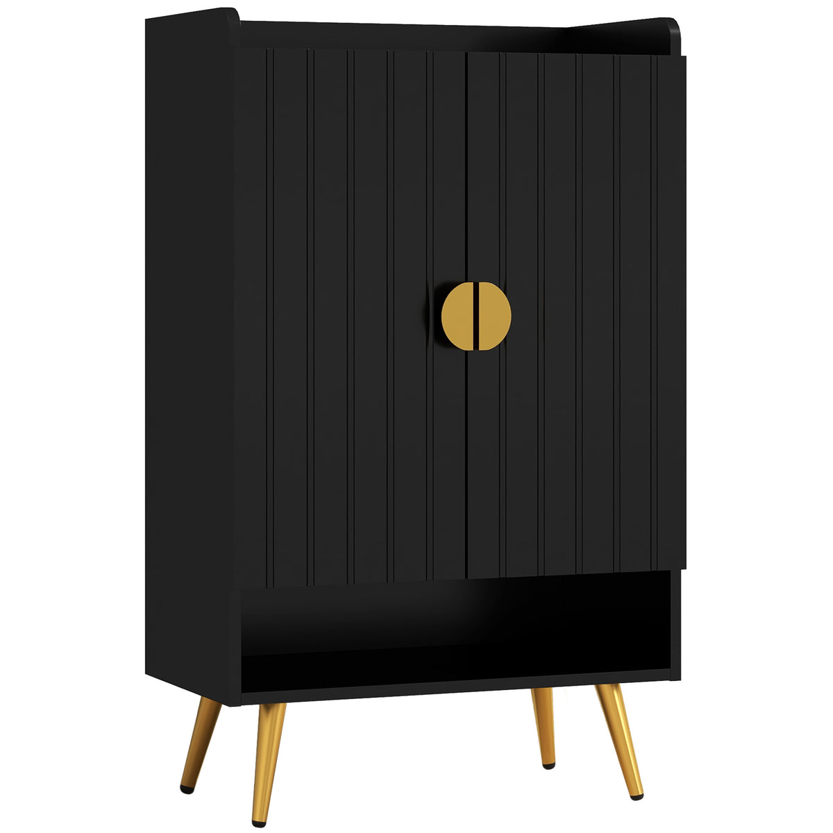 Entryway Shoe Cabinet with Open Shelves – 24"W x 39"H