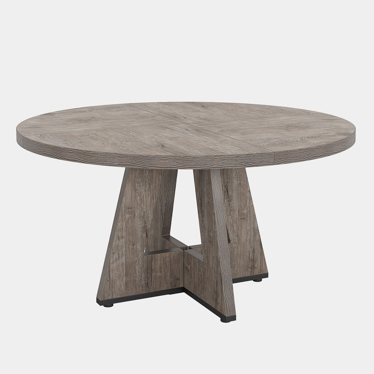 Round Dining Table for 4, 47" Wood Kitchen Table Farmhouse Dinner Table