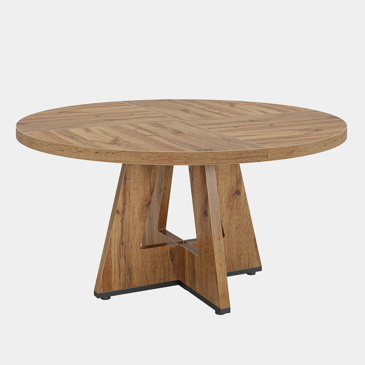 Round Dining Table for 4, 47" Wood Kitchen Table Farmhouse Dinner Table