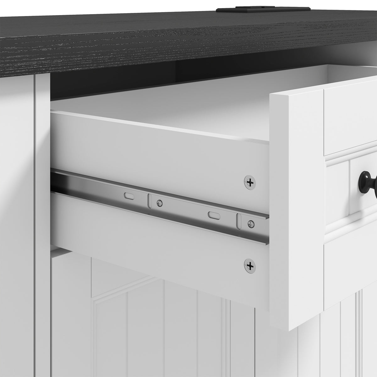 Farmhouse Sideboard Buffet Cabinet with Charging Station – 47"W x 31"H