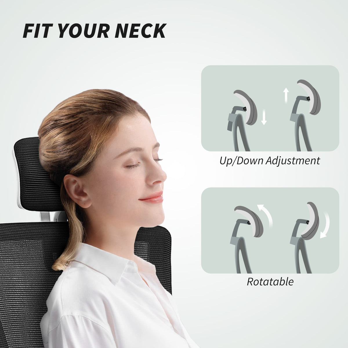 Ergonomic Office Chair, Swivel Desk Chair with Adjustable Lumbar Support, Black