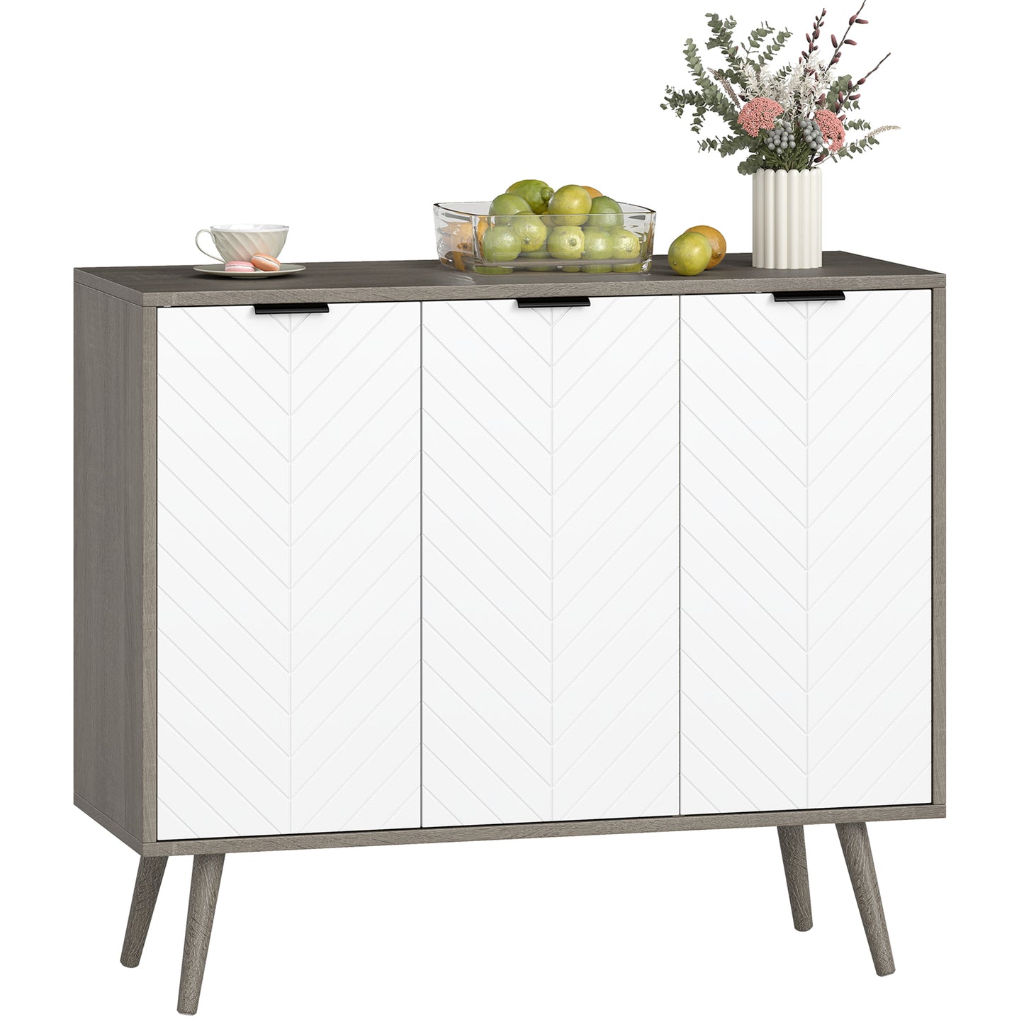 Modern Sideboard Buffet Black with Adjustable Shelves