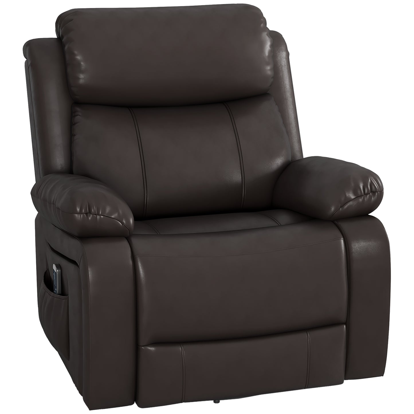 HOMCOM Brown PU Leather Massage Recliner Swivel Rocking Chair